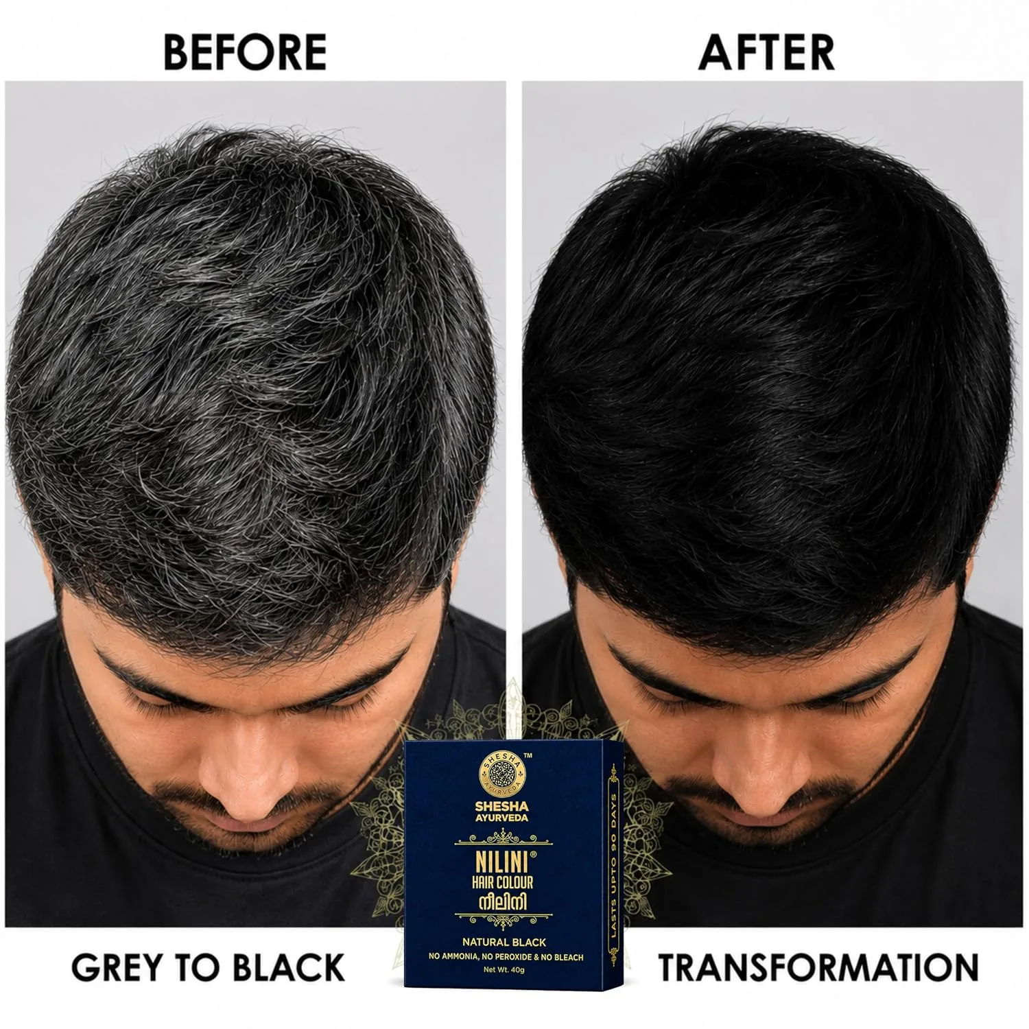 Shesha Ayurveda Nilini Miraculous Hair Color Kit | Natural Ayurvedic Hair Dye | Ammonia-Free Grey Coverage-4
