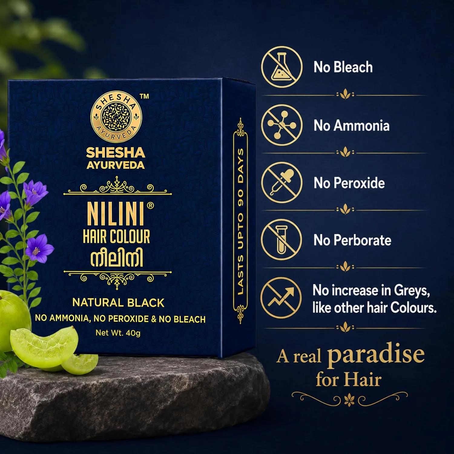 Shesha Ayurveda Nilini Miraculous Hair Color Kit | Natural Ayurvedic Hair Dye | Ammonia-Free Grey Coverage-5