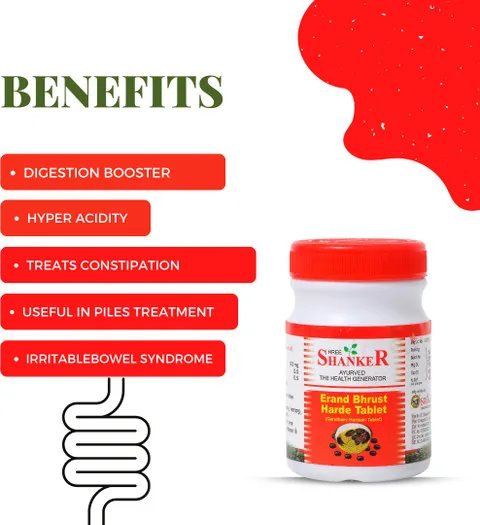 Shree Shanker Ayurveda Erand Bhrust Harde Tablet | Natural Ayurvedic Laxative | Digestive Support-2