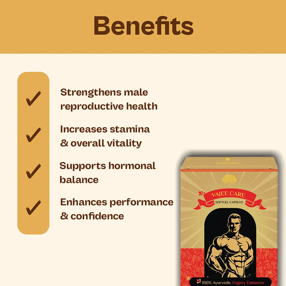 Shreevarma Vajee Care Strong Capsules | Ayurvedic Men's Wellness Supplement | Natural Strength & Vitality Support-3