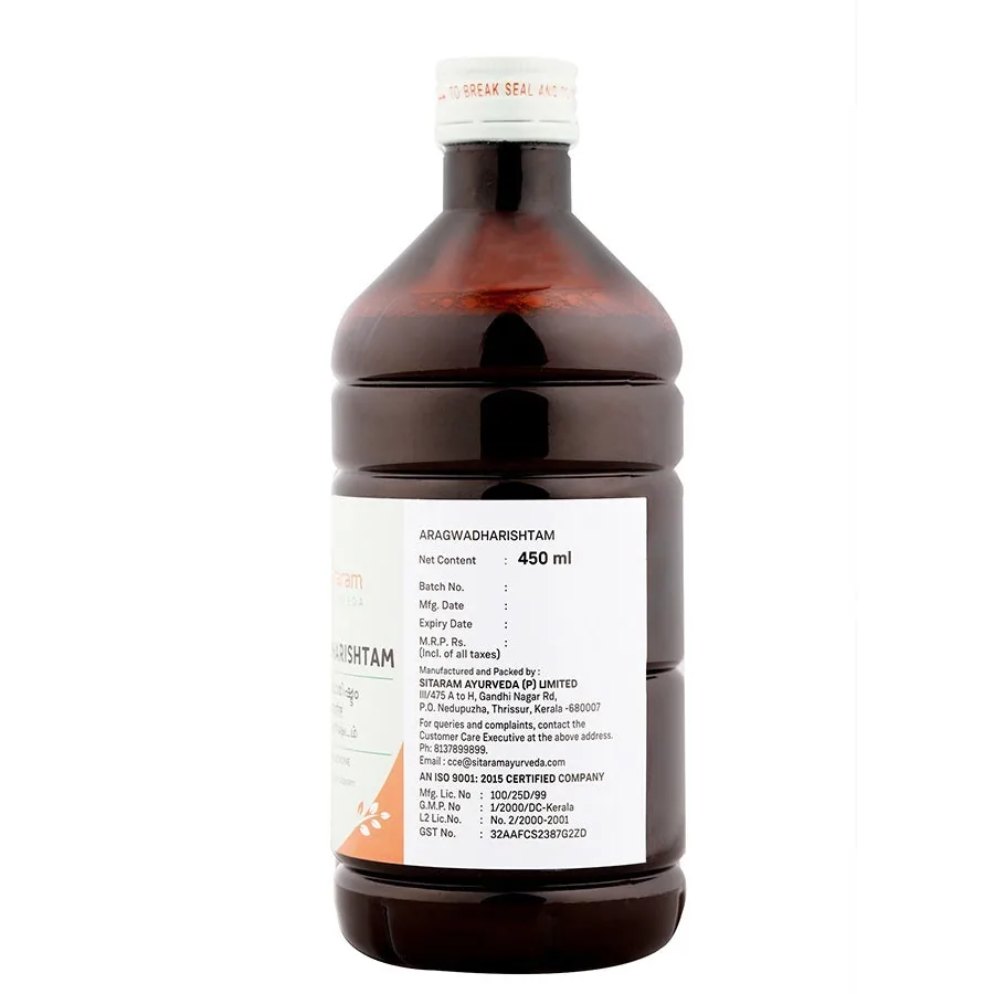 Sitaram Ayurveda Aragwadharishtam Syrup | Natural Skin Tonic | Ayurvedic Blood Purifier-3