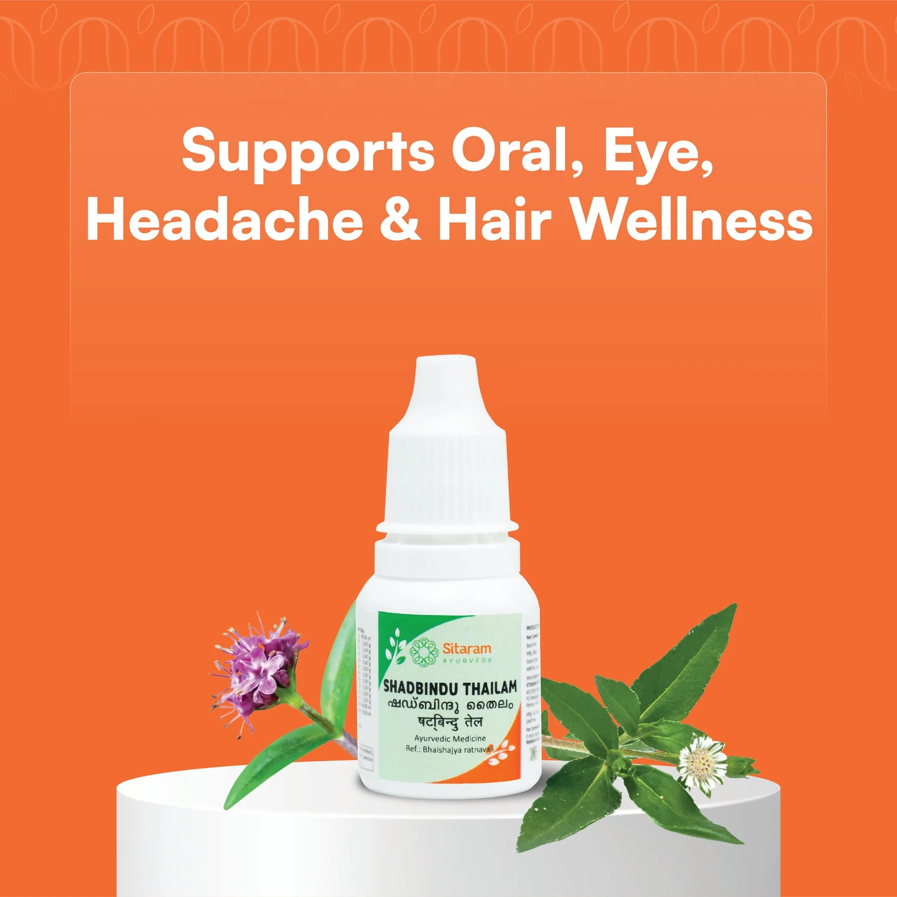 Sitaram Ayurveda Shadbindu Thailam | Classical Nasya Oil | Nasal and Head Wellness Formula-2