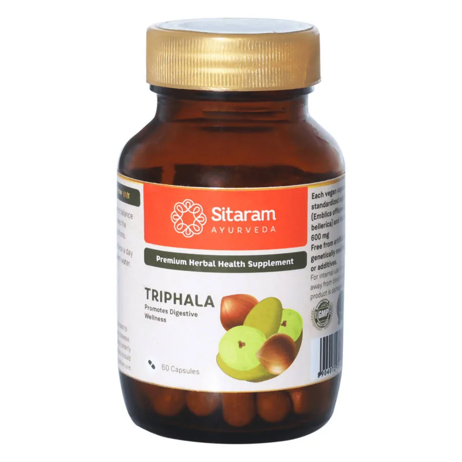 Sitaram Ayurveda Triphala Capsules | Herbal Digestive Support | Natural Detoxification Formula-1