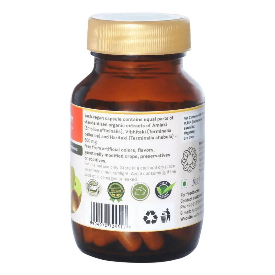 Sitaram Ayurveda Triphala Capsules | Herbal Digestive Support | Natural Detoxification Formula-2