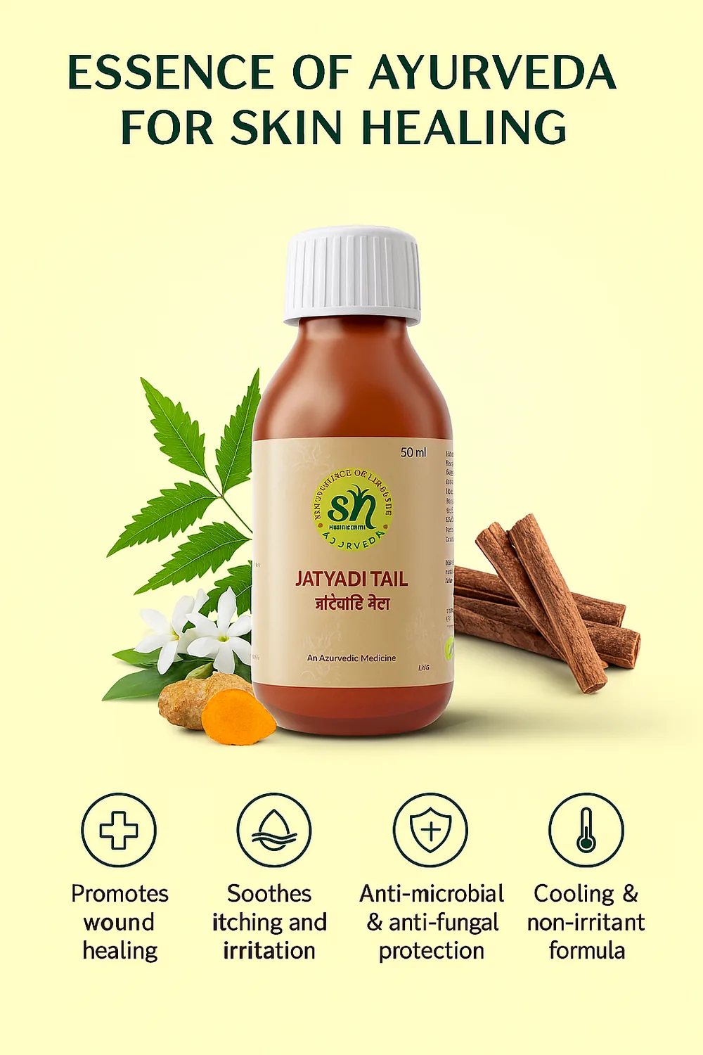 SN Herbals Jatyadi Tail | Ayurvedic Skin Repair Oil | Natural Wound Soothing Formula-3