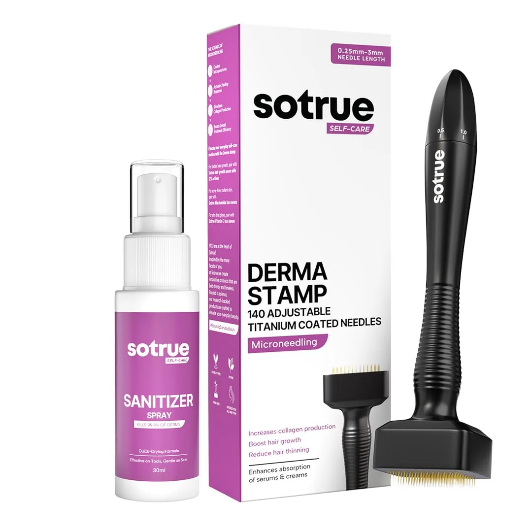 Sotrue Derma Stamp for Hair Growth | Adjustable Microneedling Tool | Scalp and Skin Stimulation-1