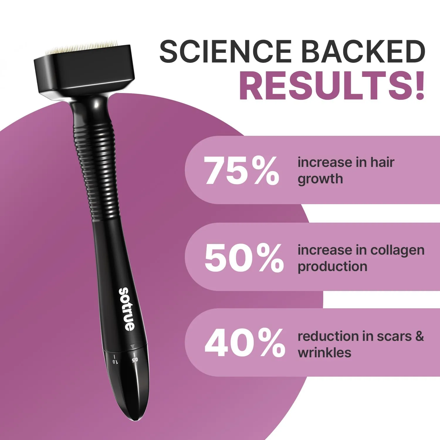Sotrue Derma Stamp for Hair Growth | Adjustable Microneedling Tool | Scalp and Skin Stimulation-3