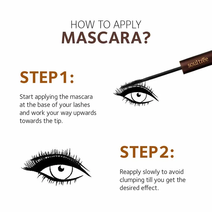 Soultree Ayurvedic Mascara Pure Black | Natural Lash Nourishing Makeup | Clump-Free Definition-4