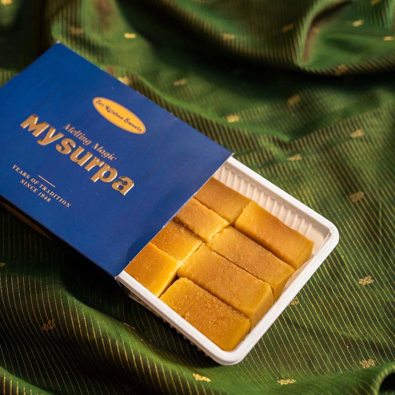 Sri Krishna Sweets Mysurpa | Soft Ghee Mysore Pak | Melt-in-the-Mouth South Indian Sweet-1