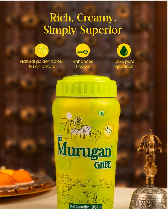Sri Murugan Buffalo Ghee | Pure Clarified Butter | Traditional Granular White Ghee-1