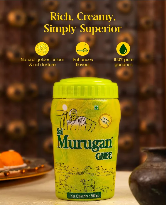 Sri Murugan Buffalo Ghee | Pure Clarified Butter | Traditional Granular White Ghee-2