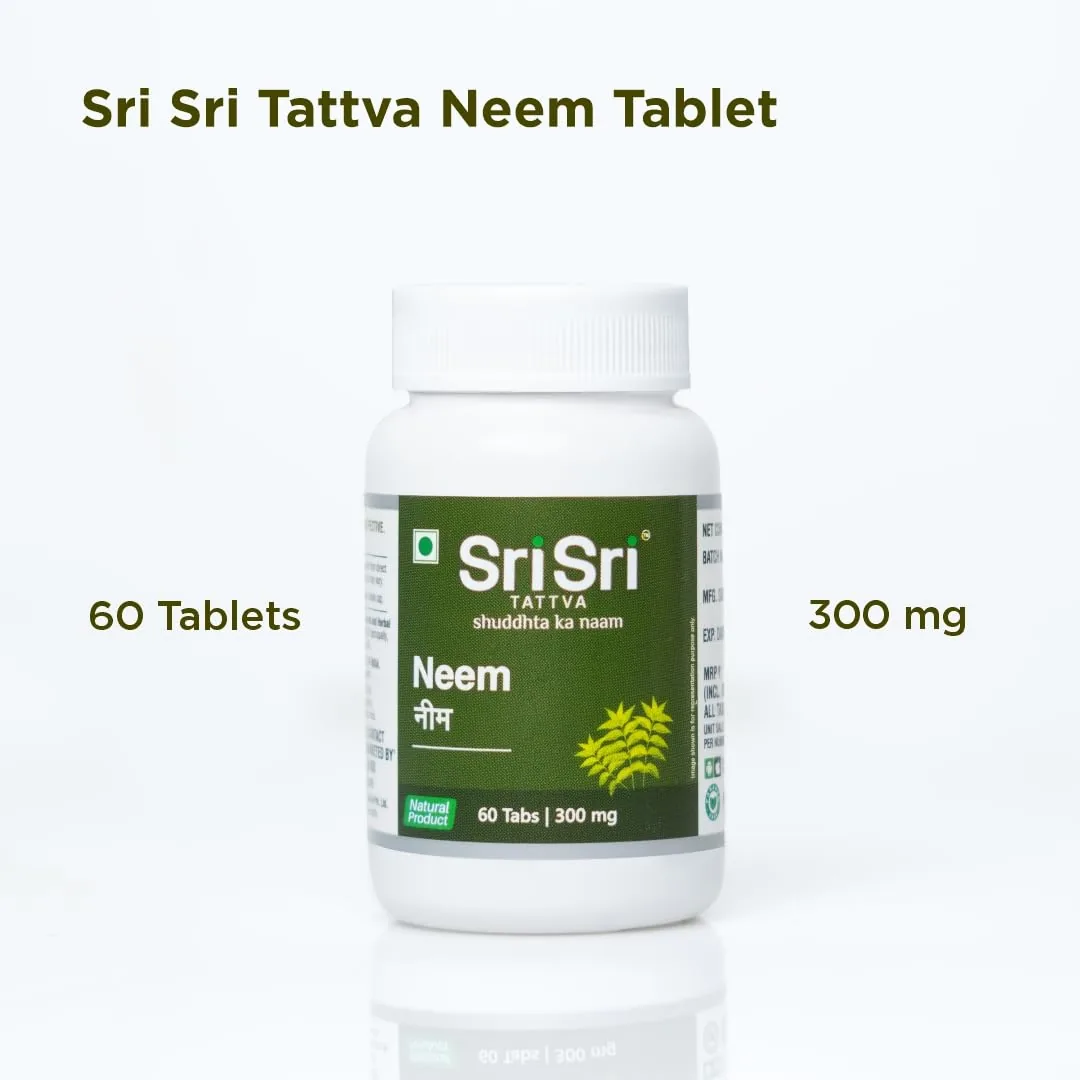 Sri Sri Tattva Neem Tablets | Ayurvedic Wellness | Pure Neem Extract-1