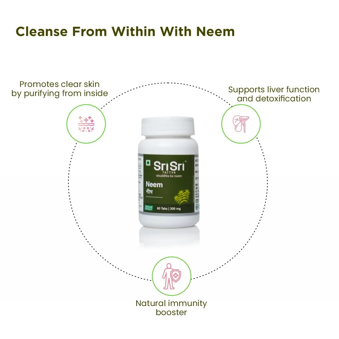 Sri Sri Tattva Neem Tablets | Ayurvedic Wellness | Pure Neem Extract-2