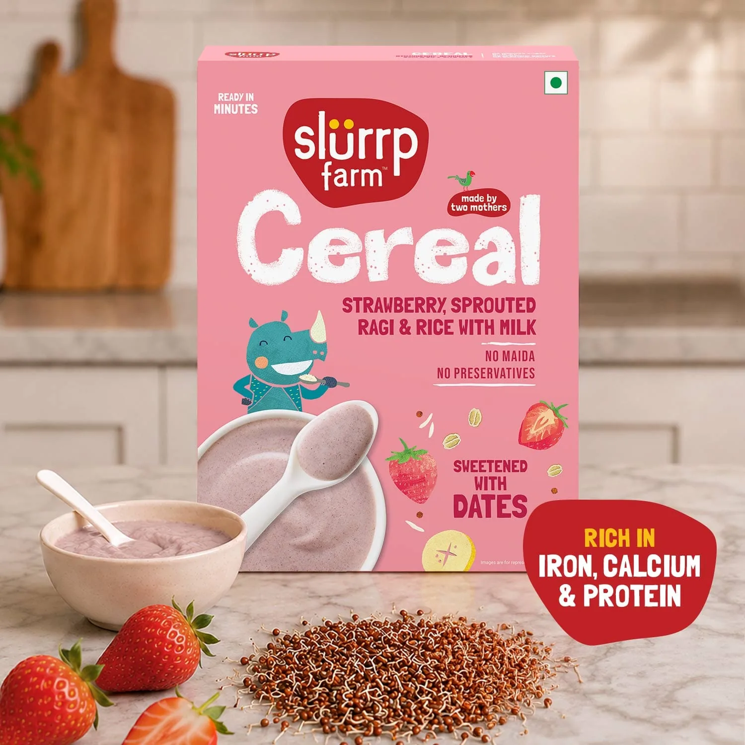 Strawberry, Ragi & Rice Cereal with Milk 200 g