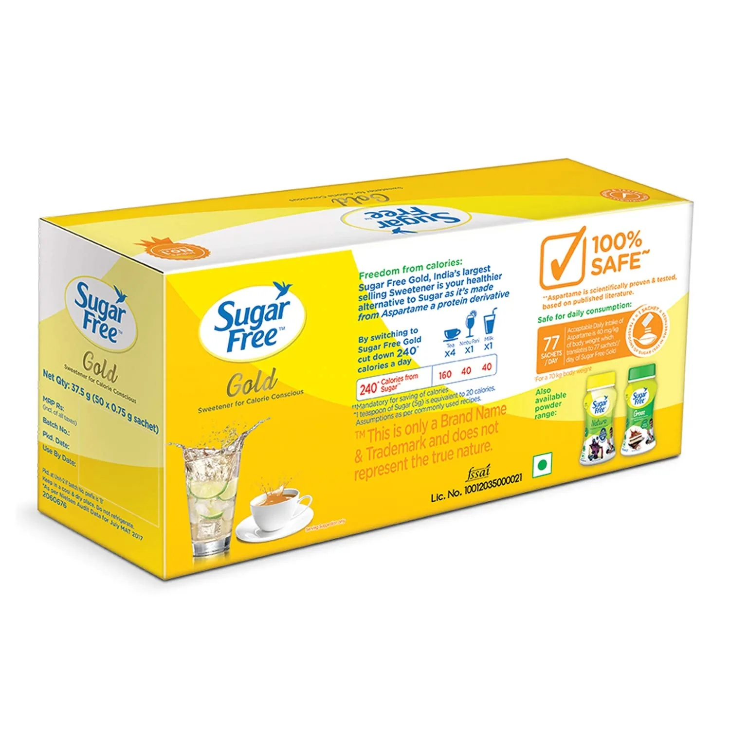 Sugar Free Gold Low Calorie Sweetener Sachets | Aspartame-Based Sugar Substitute | Ideal for Tea, Coffee & Desserts-2