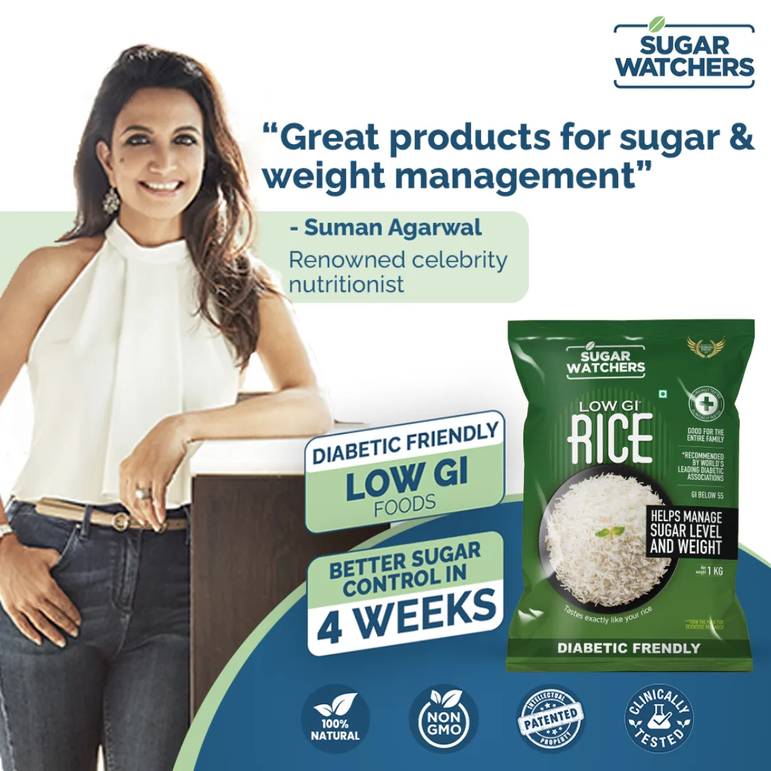 Sugar Watchers Low GI Rice | Diabetic Friendly White Rice | US FDA Registered-2