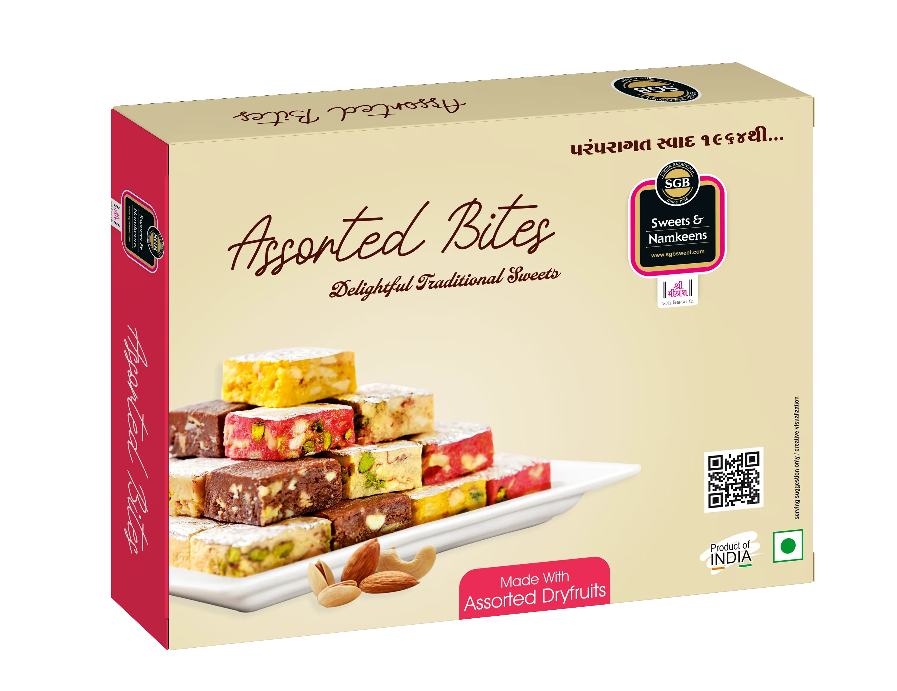 Sukhadia Garbaddas Bapuji Assorted Bites | Traditional Indian Mithai | Gourmet Dry Fruit & Chocolate Sweets 250 gm