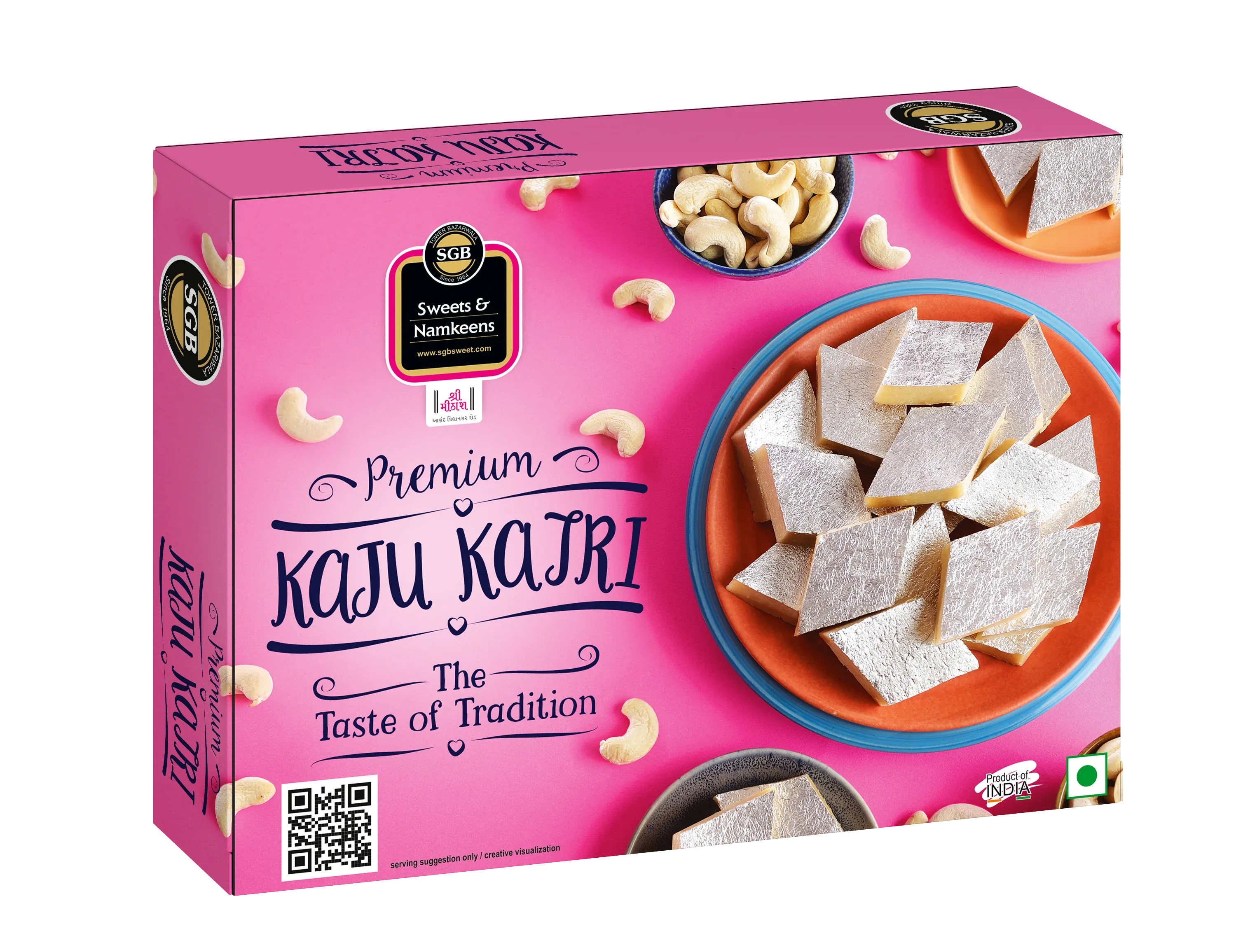 Sukhadia Garbaddas Bapuji Kaju Katli | Authentic Cashew Diamond Mithai | Traditional Indian Sweet 500 gms
