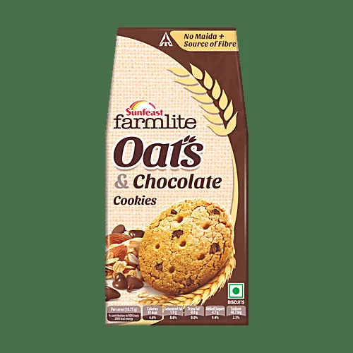 Sunfeast Farmlite Active Oats And Chocolate Cookies Sunfeast Farmlite Active Oats And Chocolate Cookies-Pack Size-150 gm