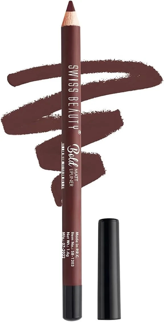 Swiss Beauty Bold Matt Lip Liner Pencil | Long-Lasting Matte Lip Pencil | Non-Drying Smudge-Proof Formula-1
