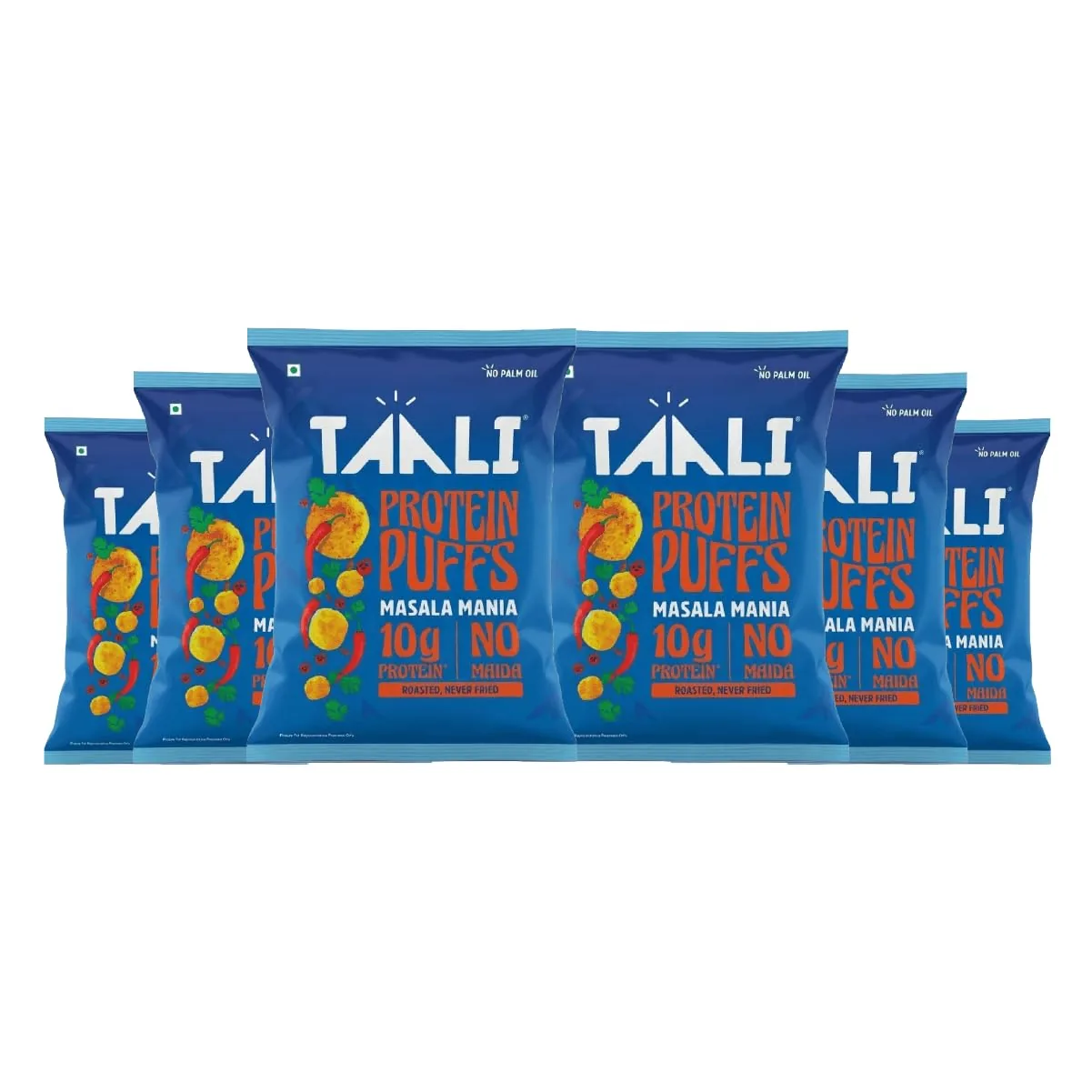 Taali Jowar & Protein Masala Mania Puffs (Pack of 6)