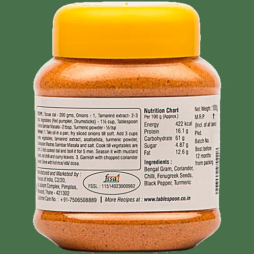 Tablespoon Masala - Madras Sambar