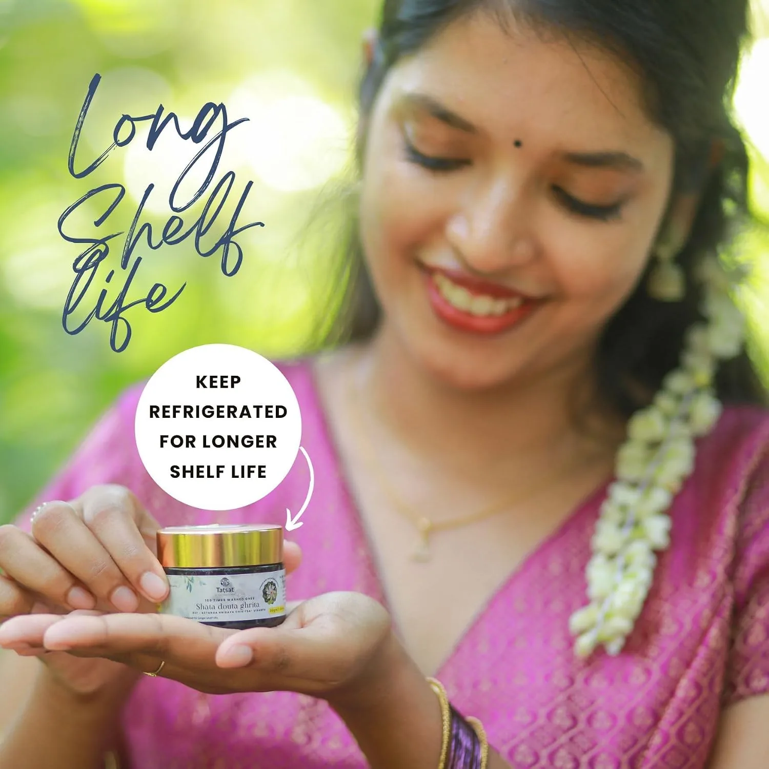 Tatsat Shata Dhauta Ghrita | 100 Times Washed Desi Cow A2 Ghee Moisturizing Cream | Infused with Rose Absolute Oil-6