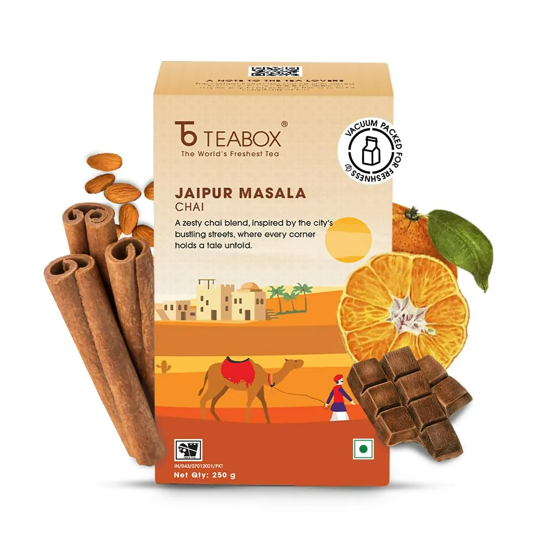 Teabox Jaipur Masala Chai | Royal Assam Black Tea | Spiced Tea with Almond, Orange, and Cocoa-4