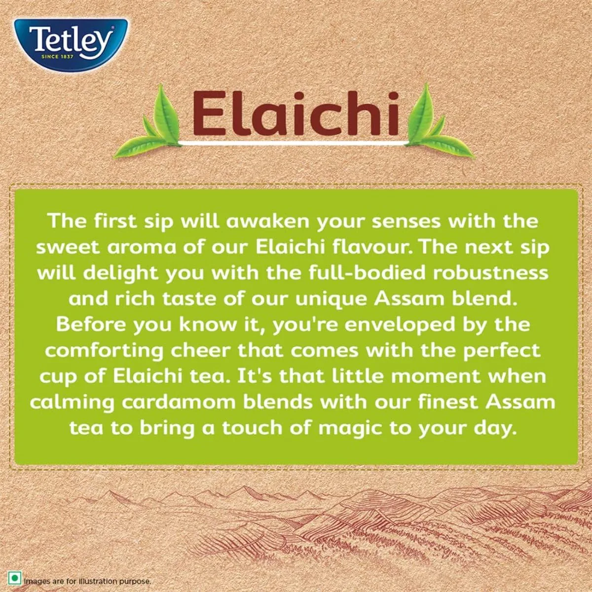 Tetley Elaichi Flavoured Chai | Cardamom Infused Assam Black Tea | Staple-Free Tea Bags-4