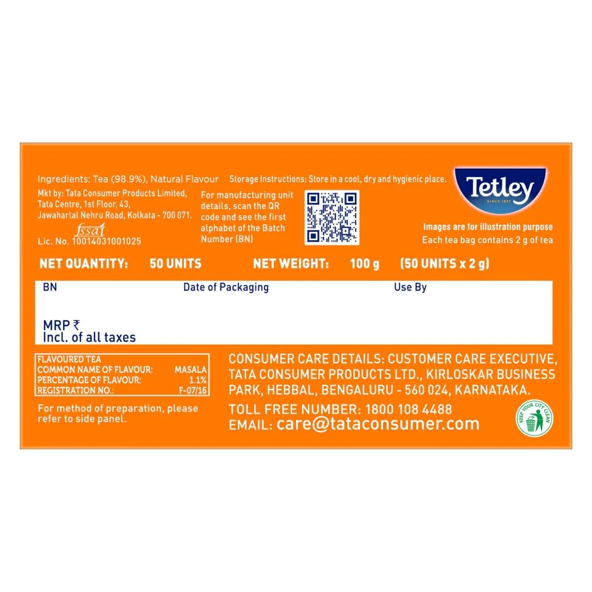 Tetley Masala Chai With Natural Flavour Black Tea Bags | Spiced Assam Blend | Biodegradable Tea Bags-2