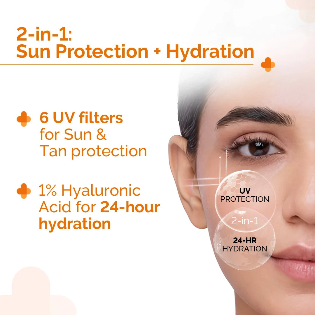 The Derma Co 1% Hyaluronic Sunscreen Aqua Gel with SPF 50 | Broad Spectrum Sunscreen | Non-Greasy Blue Light Protection-1