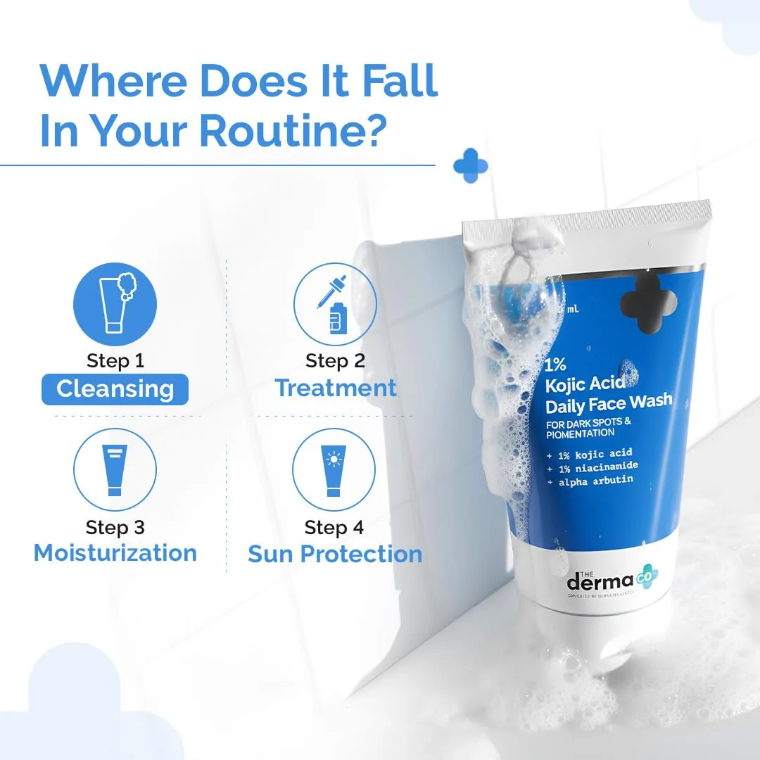 The Derma Co 1% Kojic Acid Face Wash | Daily Cleanser | Dark Spot & Pigmentation Reduction-3