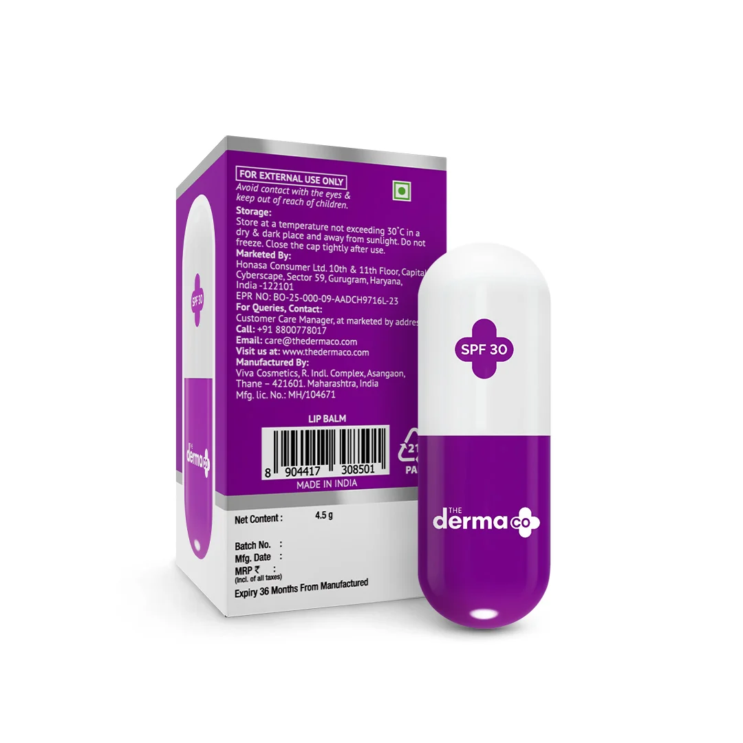 The Derma Co 1% Kojic Acid Lip Balm | Pigmentation Removal Lip Care | SPF 30 Sun Protection-2