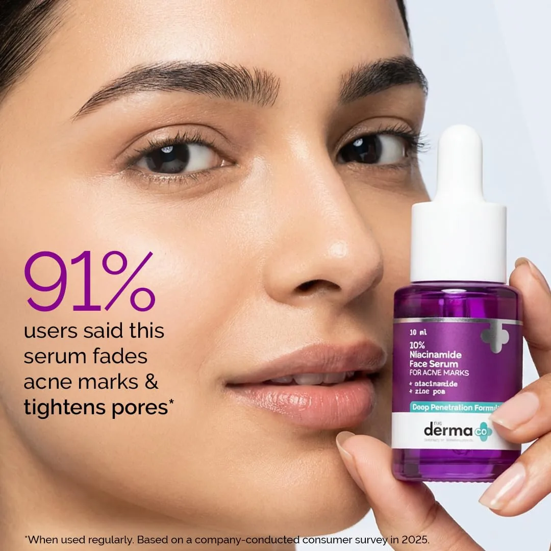 The Derma Co 10% Niacinamide Face Serum | Clarifying Skin Treatment | Fades Acne Marks & Controls Sebum-3