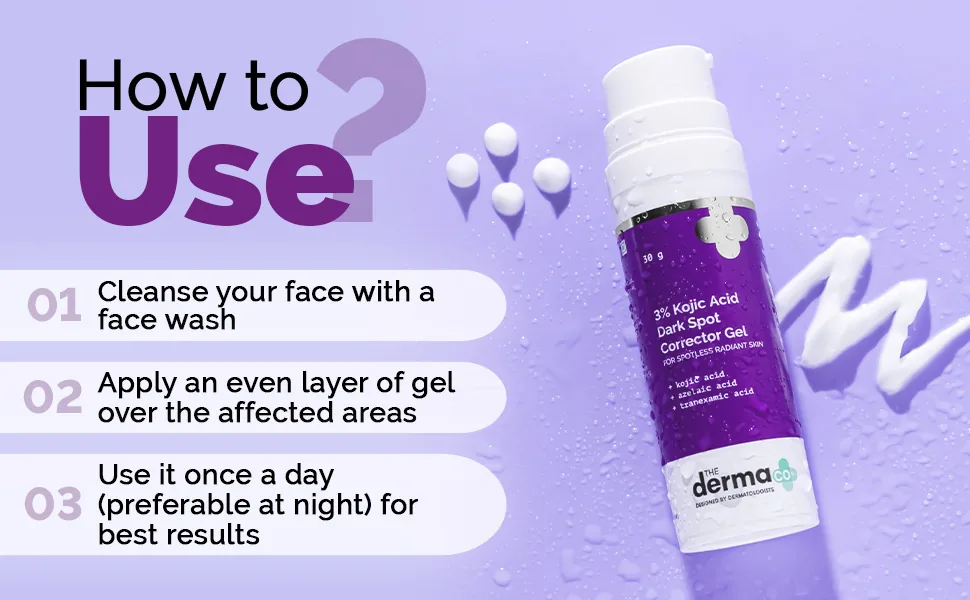 The Derma Co 3% Kojic Acid Dark Spot Corrector Gel | Pigmentation Removal Gel | Clear and Even Skin Tone-5