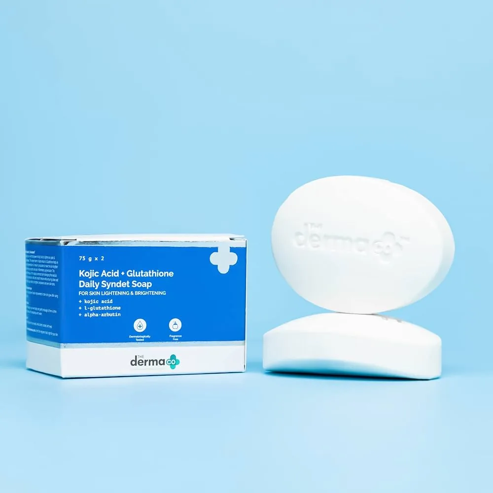 The Derma Co Kojic Acid Syndet Soap with Glutathione | Daily Cleansing Bar | Skin Brightening & Pigmentation Control-3