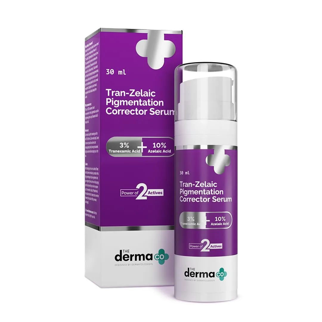 The Derma Co Tran-Zelaic Pigmentation Corrector Serum | Face Serum for Dark Spots and Uneven Skin Tone 30 ml