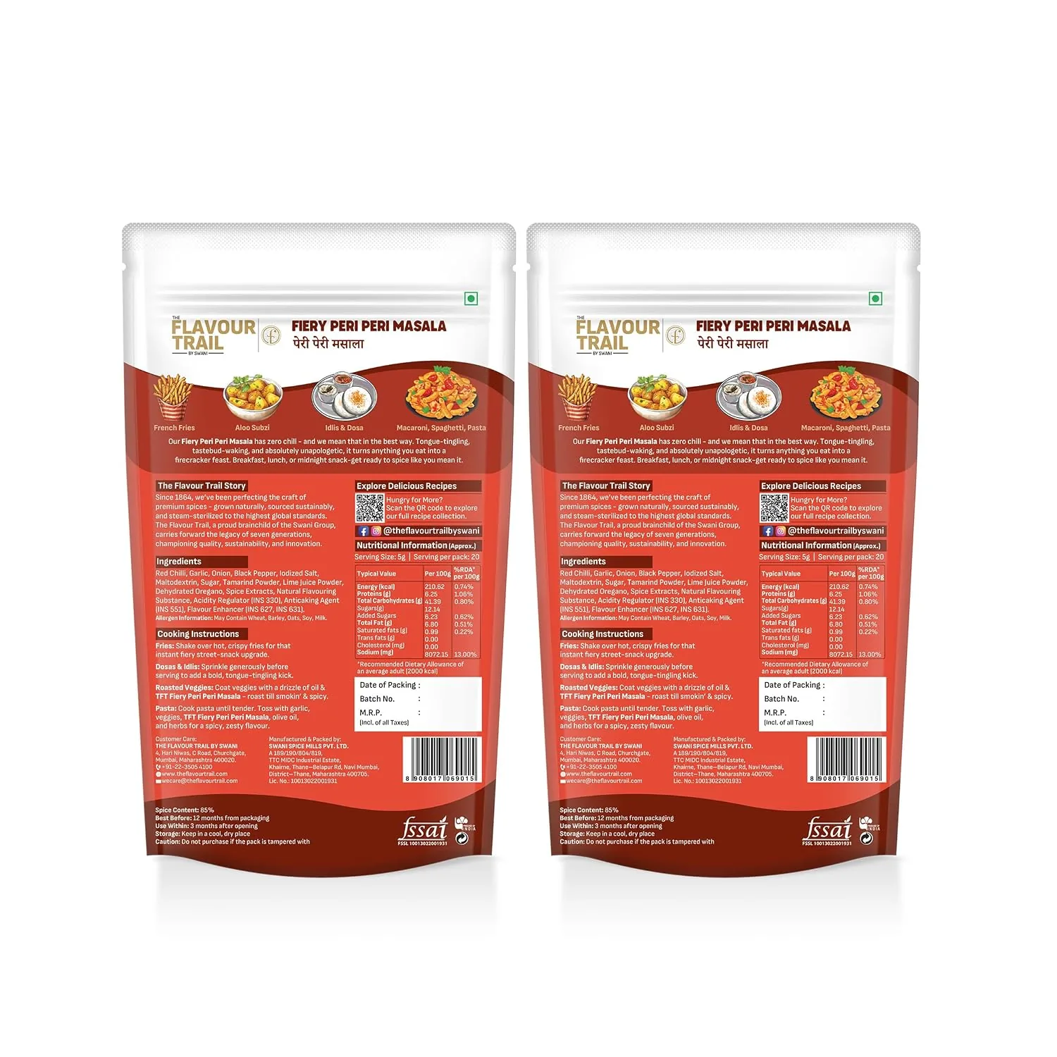 The Flavour Trail by Swani Fiery Peri Peri Masala - No Additives & Preservatives-3