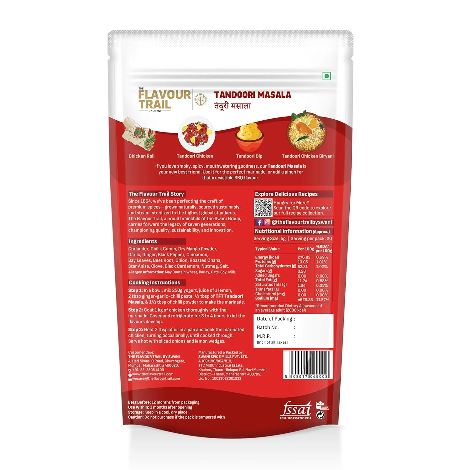 The Flavour Trail by Swani Tandoori Masala - No Additives & Preservatives