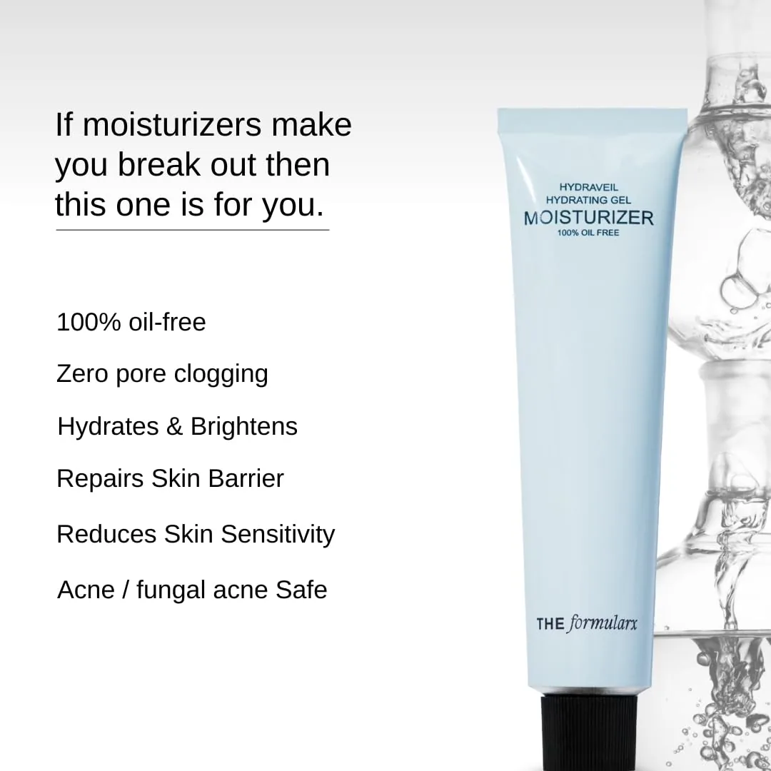 The Formularx Hydra Veil Malazia Hyaluronic Acid Gel Moisturizer | Oil-Free Hydration | Non-Comedogenic Formula for Congested Skin-1