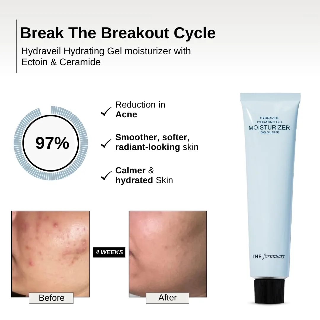 The Formularx Hydra Veil Malazia Hyaluronic Acid Gel Moisturizer | Oil-Free Hydration | Non-Comedogenic Formula for Congested Skin-2