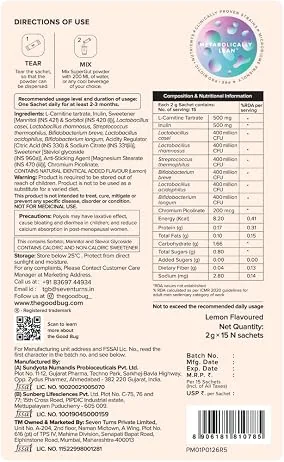 The Good Bug Metabolically Lean | Advance Metabolic System | Probiotic & L-Carnitine Weight Management Support-3