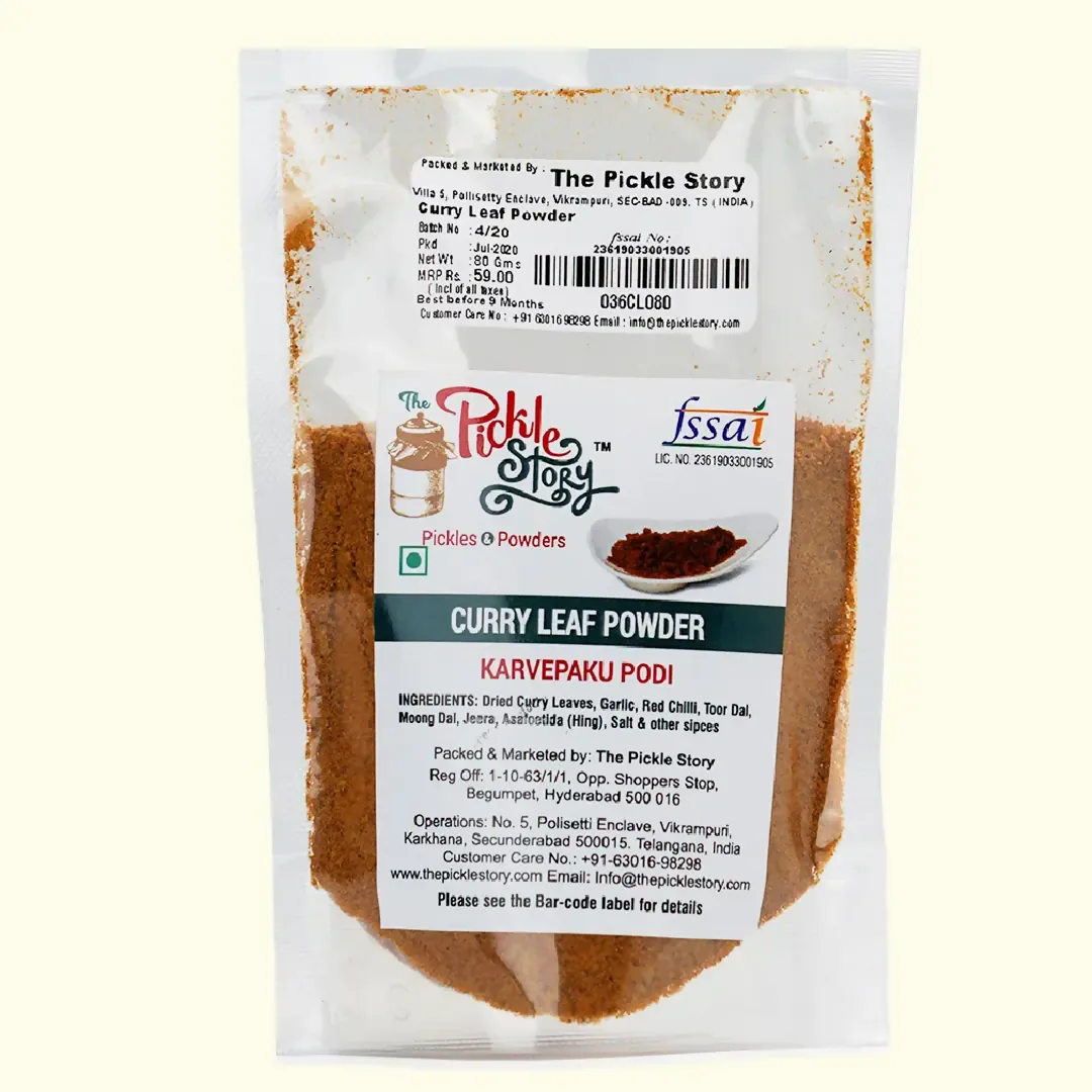 The Pickle Story Curry Leaf Powder | Traditional Karivepaku Podi | Shade-Dried South Indian Spice Mix-3