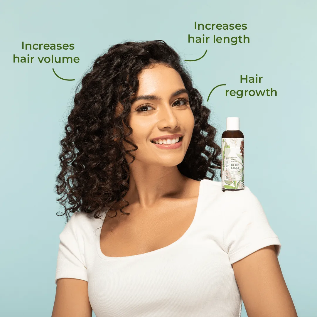 The Secret Hair Care Blue Lilly Hair Oil | Herbal Hair Nourishment | Volumizing and Growth Formula-1