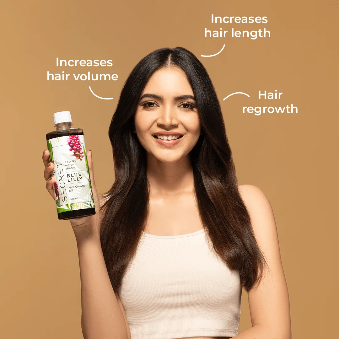 The Secret Hair Care Blue Lilly Hair Oil | Herbal Hair Nourishment | Volumizing and Growth Formula-3