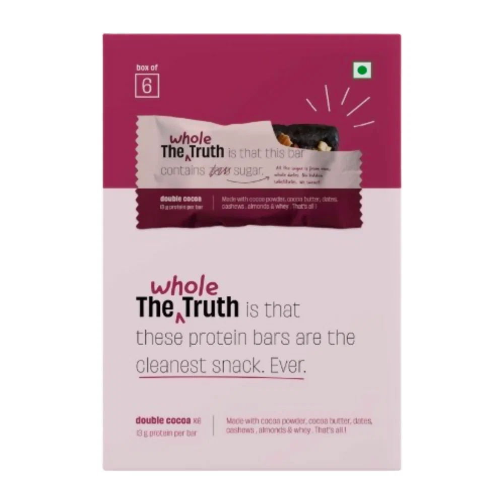 The Whole Truth Protein Bars - Double Cocoa | Clean Whey Protein Snack | No Added Sugar & Preservatives-1
