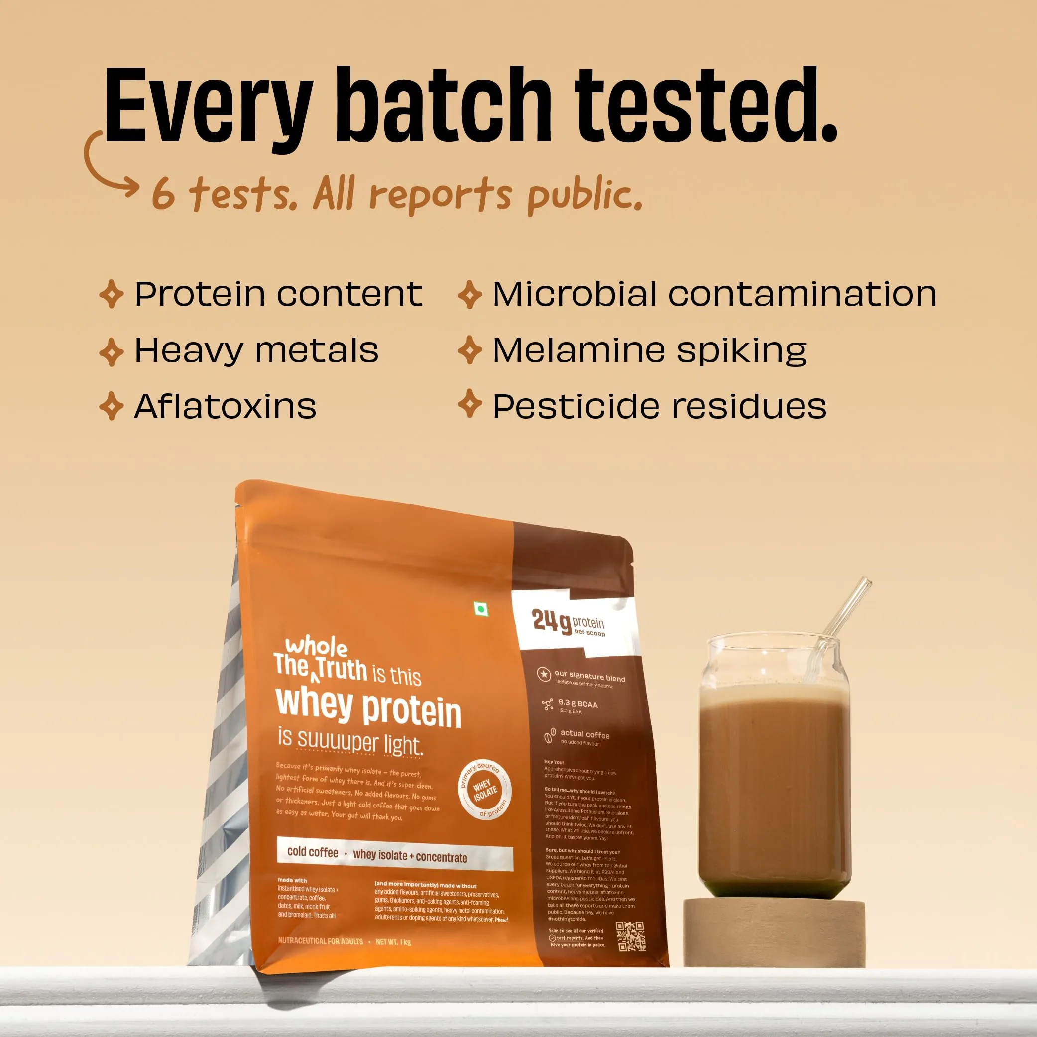 The Whole Truth Whey Protein Isolate+Concentrate Cold Coffee | Clean Digestible Protein | No Artificial Sweeteners-4