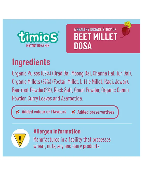 Timios Organic Beetroot Millet Dosa Mix-4