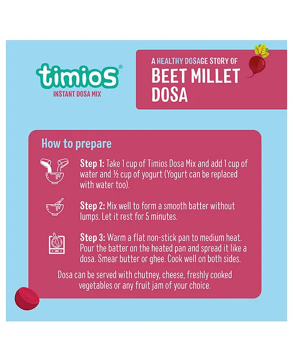 Timios Organic Beetroot Millet Dosa Mix-5