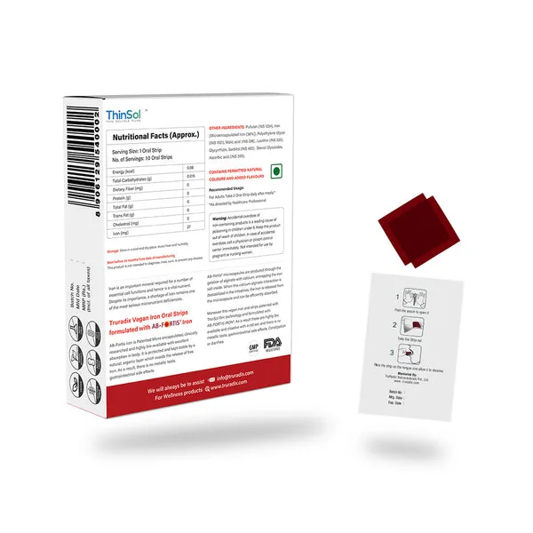 Truradix Vegan Iron Oral Strips | Fast-Absorbing Peppermint Dissolving Strips | Non-Constipating Plant-Based Supplement-2